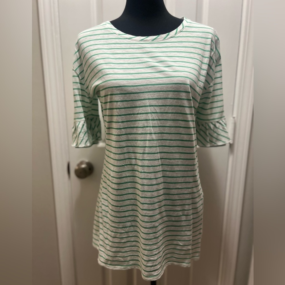 Matilda Jane Green Striped Women's Top Tunic Size Medium